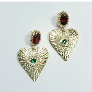Evil Eye Heart Dangles